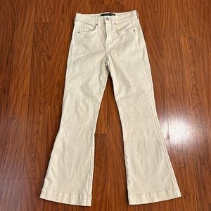 Veronica Beard Carson Ankle Flare High Rise in Ecru, Size 26/2